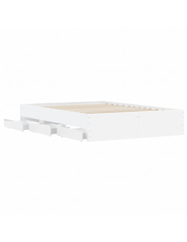 Giroletto con Cassetti Bianco 120x190 cm in Legno Multistrato