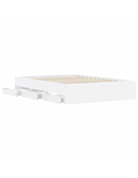 Giroletto con Cassetti Bianco 120x190 cm in Legno Multistrato