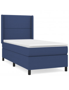 Giroletto a Molle con Materasso Blu 90x190 cm in Tessuto 2