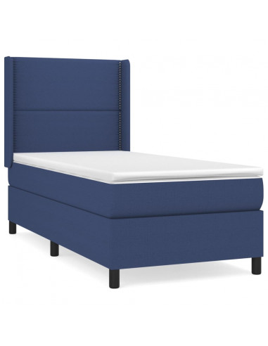 Giroletto a Molle con Materasso Blu 90x190 cm in Tessuto