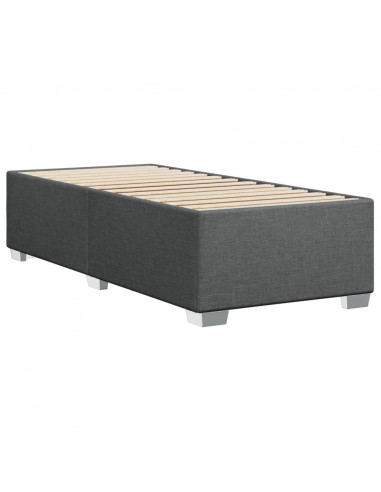 Giroletto a Molle con Materasso Grigio Scuro 90x200 cm Tessuto