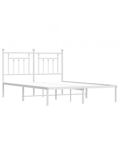 Giroletto con Testiera Metallo Bianco 140x200 cm