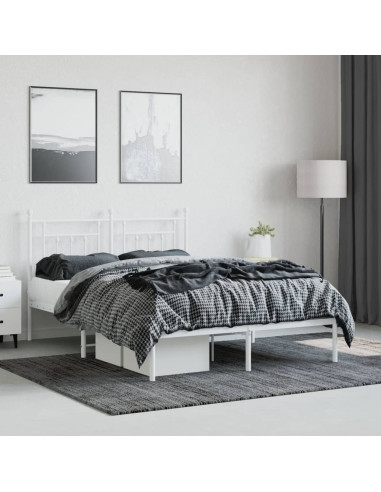 Giroletto con Testiera Metallo Bianco 150x200 cm