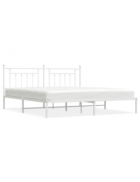 Giroletto con Testiera Metallo Bianco 200x200 cm