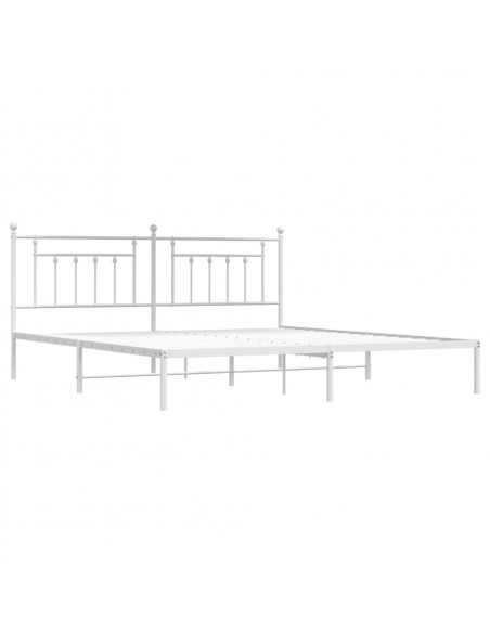 Giroletto con Testiera Metallo Bianco 200x200 cm