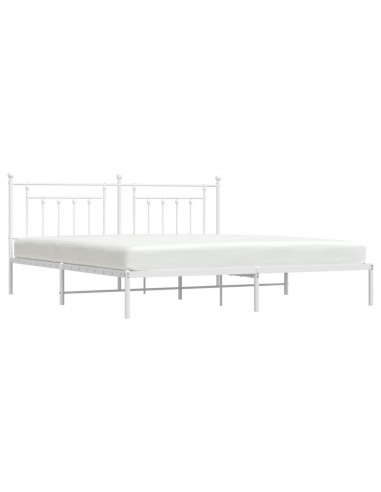 Giroletto con Testiera Metallo Bianco 200x200 cm