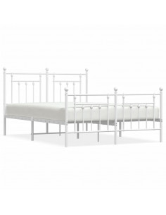 Giroletto con Testiera e Pediera Metallo Bianco 140x190 cm 2