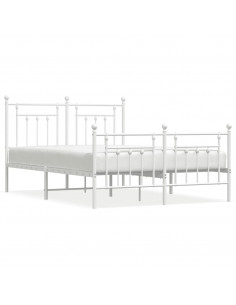 Giroletto con Testiera e Pediera Metallo Bianco 140x200 cm 2