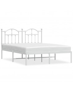 Giroletto con Testiera Metallo Bianco 150x200 cm 2