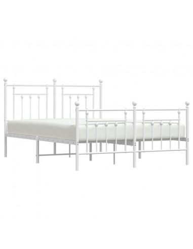 Giroletto con Testiera e Pediera Metallo Bianco 140x200 cm
