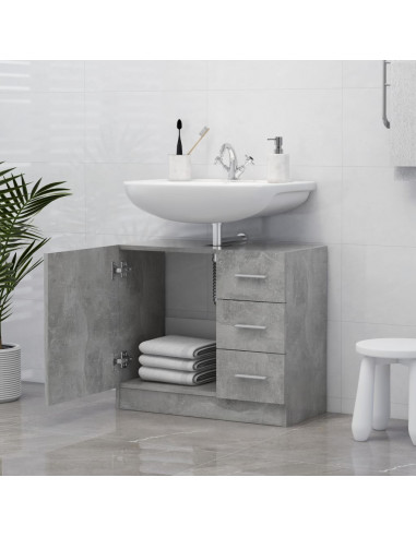 Mobile Sottolavabo Grigio Cemento 63x30x54 cm Legno Multistrato