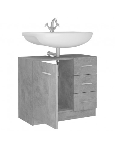 Mobile Sottolavabo Grigio Cemento 63x30x54 cm Legno Multistrato