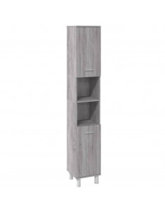 Set Mobili da Bagno 3 pz Grigio Sonoma in Legno Multistrato 2