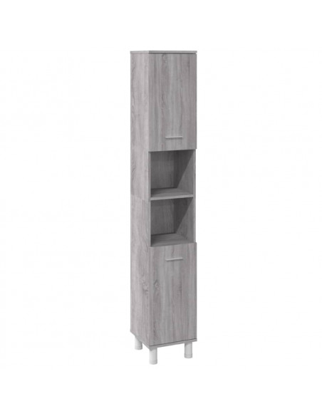 Set Mobili da Bagno 3 pz Grigio Sonoma in Legno Multistrato