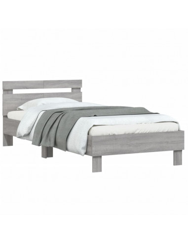 Giroletto Testiera Grigio Sonoma 100x200 cm Legno Multistrato