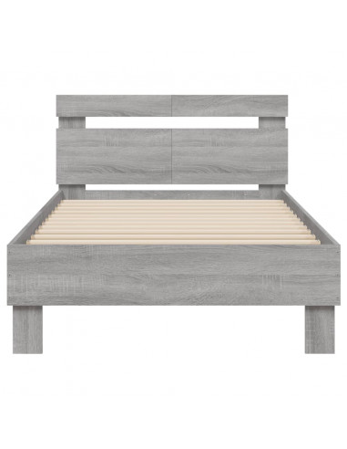 Giroletto Testiera Grigio Sonoma 100x200 cm Legno Multistrato