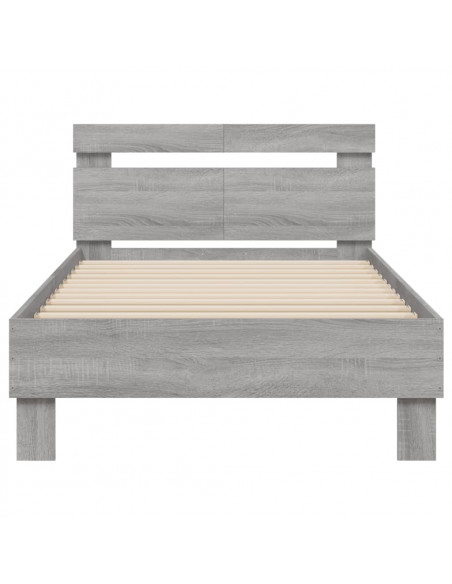 Giroletto Testiera Grigio Sonoma 100x200 cm Legno Multistrato