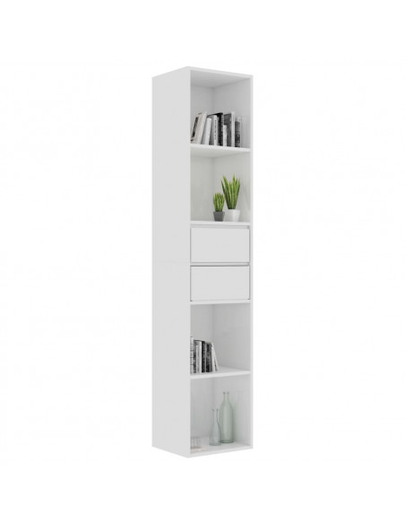 Libreria Bianco Lucido 36x30x171 cm in Legno Multistrato