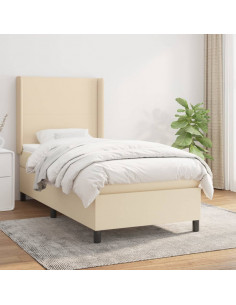 Giroletto a Molle con Materasso Crema 90x200 cm inTessuto 2