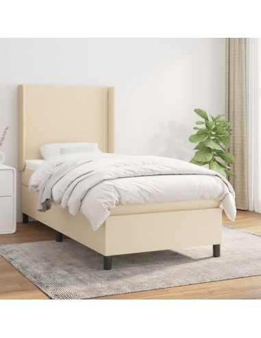 Giroletto a Molle con Materasso Crema 90x200 cm inTessuto