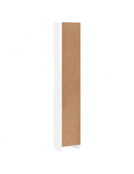 Mobile da Bagno Bianco Lucido 32x25,5x190 cm Legno Multistrato