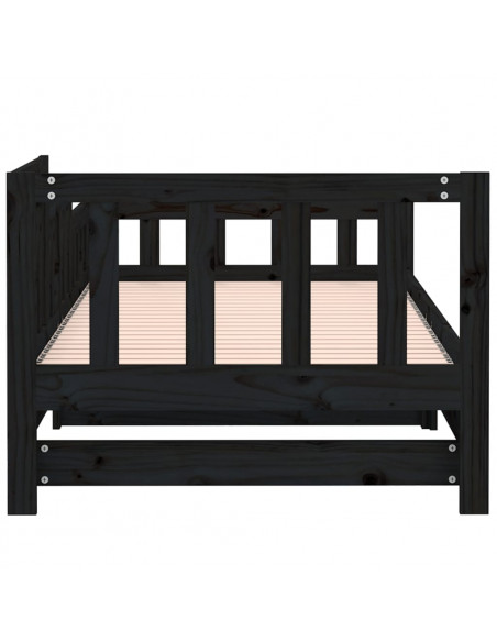 Dormeuse Estraibile Nera 2x(90x190) cm Legno Massello di Pino