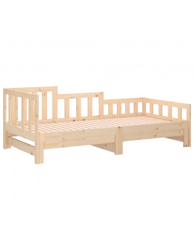 Dormeuse Estraibile 2x(80x200) cm in Legno Massello di Pino