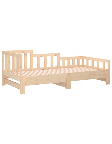Dormeuse Estraibile 2x(80x200) cm in Legno Massello di Pino