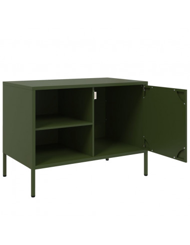 Mobile TV Verde Oliva 68x39x50,5 cm in Acciaio