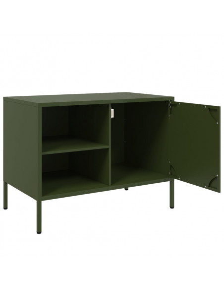 Mobile TV Verde Oliva 68x39x50,5 cm in Acciaio