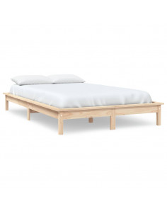 Giroletto Nero 180x200 cm Super King in Legno Massello di Pino 2