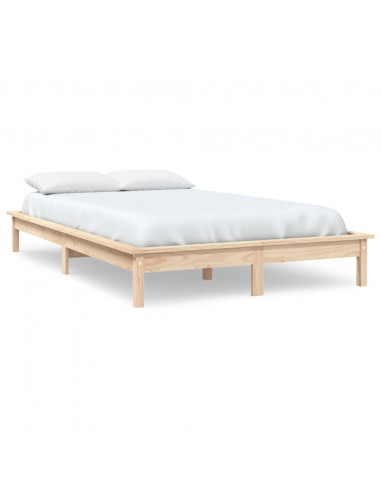 Giroletto Nero 180x200 cm Super King in Legno Massello di Pino