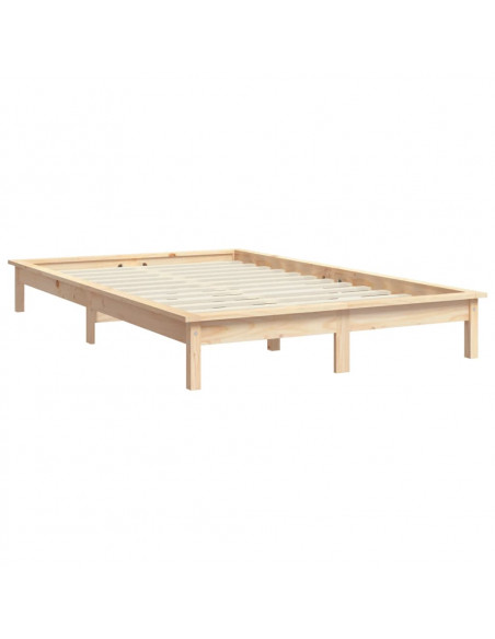Giroletto Nero 180x200 cm Super King in Legno Massello di Pino