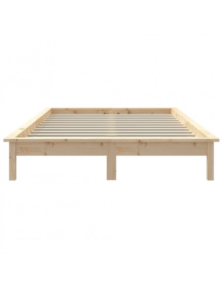 Giroletto Nero 180x200 cm Super King in Legno Massello di Pino