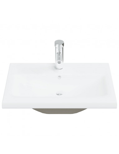 Set Mobili da Bagno 2 pz in Ceramica e Legno Multistrato