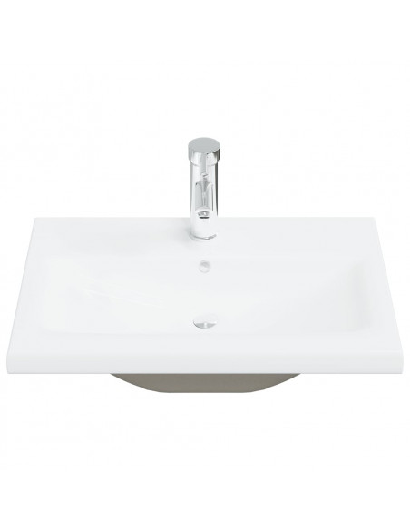Set Mobili da Bagno 2 pz in Ceramica e Legno Multistrato