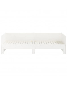 Dormeuse Estraibile Bianca Legno Massello di Pino 2x(80x200) cm 2