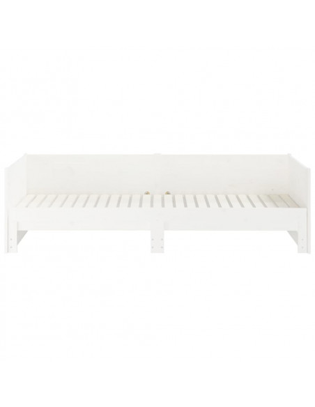 Dormeuse Estraibile Bianca Legno Massello di Pino 2x(80x200) cm