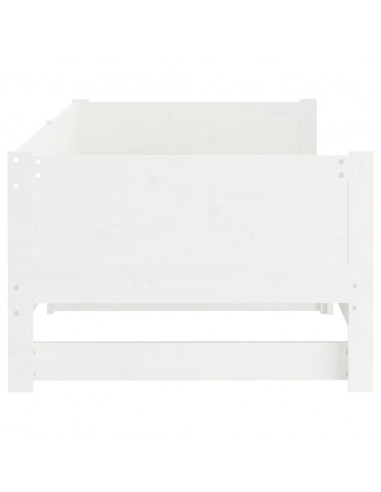 Dormeuse Estraibile Bianca Legno Massello di Pino 2x(80x200) cm