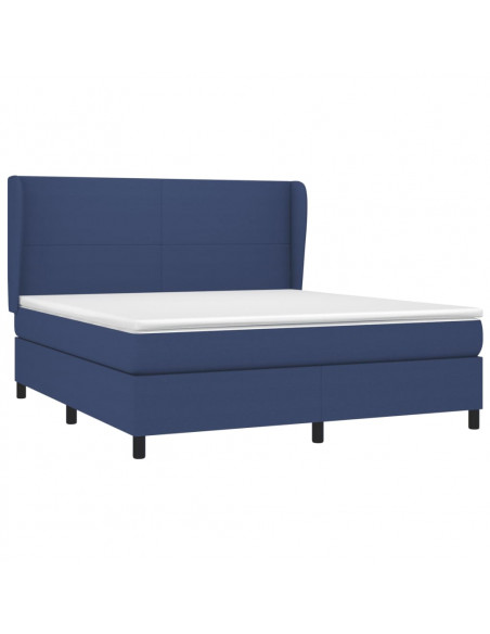 Giroletto a Molle con Materasso Blu 180x200 cm in Tessuto