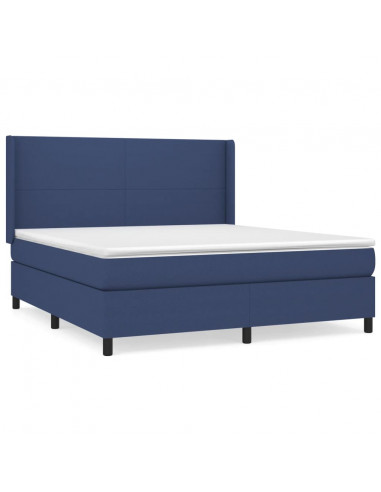 Giroletto a Molle con Materasso Blu 180x200 cm in Tessuto