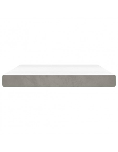 Materasso a Molle Grigio Chiaro 160x210x20 cm in Velluto