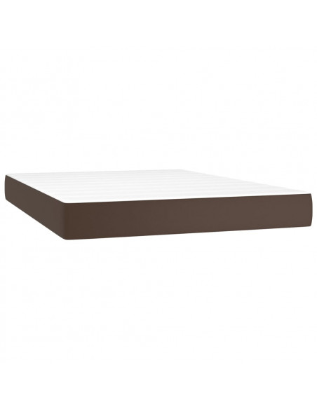 Materasso a Molle Marrone 140x190x20 cm in Similpelle