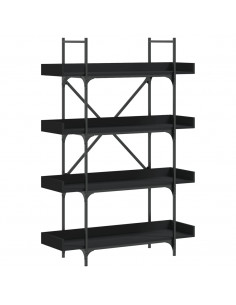 Libreria a 4 Ripiani Nera 100x33x145,5 cm in Legno Multistrato 2