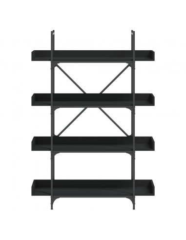 Libreria a 4 Ripiani Nera 100x33x145,5 cm in Legno Multistrato