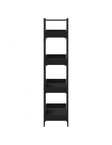 Libreria a 4 Ripiani Nera 100x33x145,5 cm in Legno Multistrato