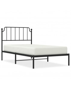 Giroletto con Testiera in Metallo Nero 100x190 cm 2