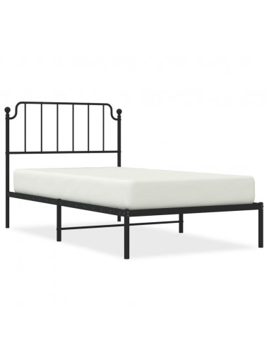 Giroletto con Testiera in Metallo Nero 100x190 cm