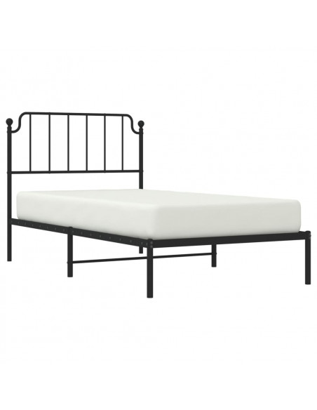Giroletto con Testiera in Metallo Nero 100x190 cm