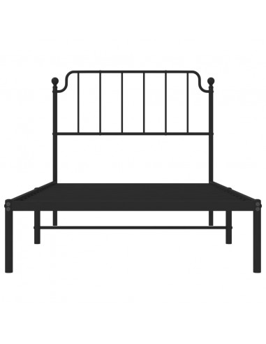 Giroletto con Testiera in Metallo Nero 100x190 cm